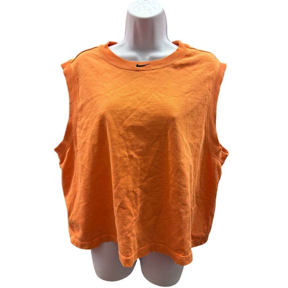 VTG 90's Nike Women’s Wash Tank Top Atomic Orange Crop Top Size M